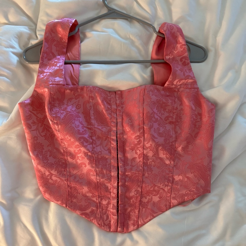 Princess Polly Pink Satin Corset Top
